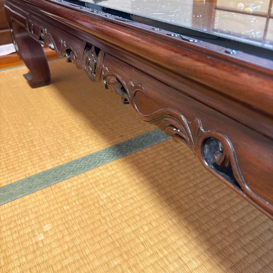 中澤唐木 好斎之作 座卓 ローテーブル ガラス天板付き