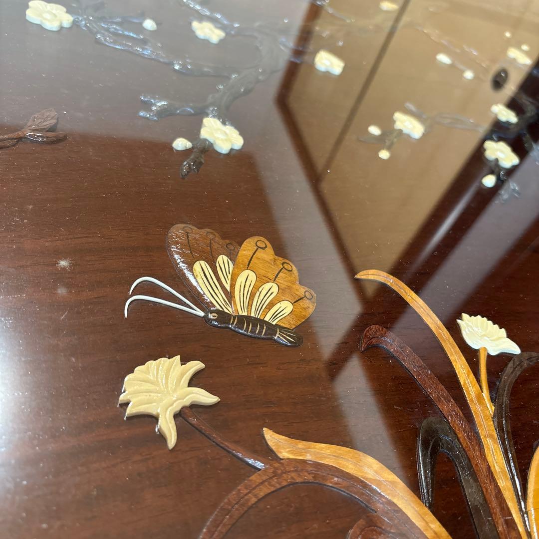 中澤唐木 好斎之作 座卓 ローテーブル ガラス天板付き