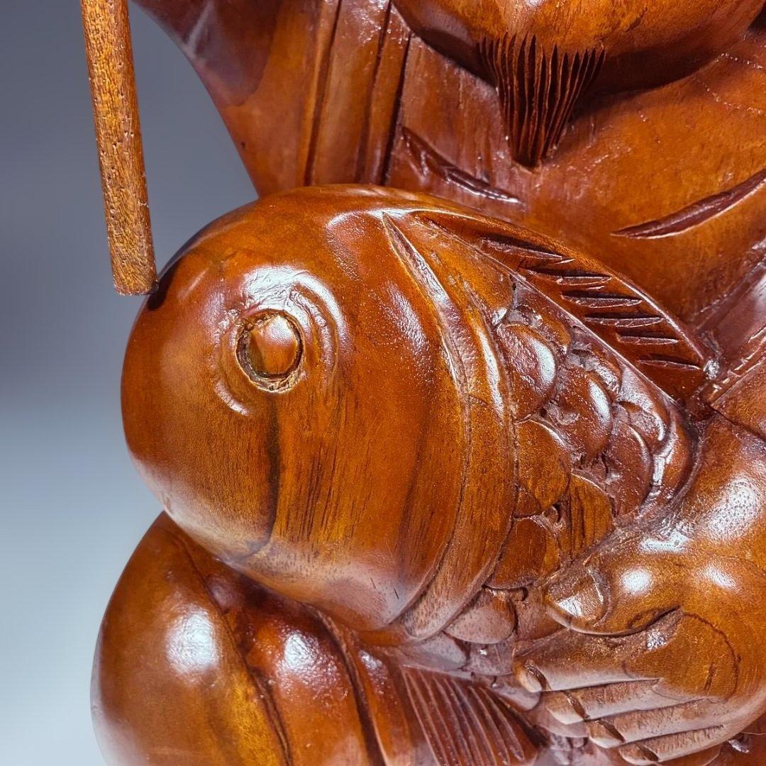 まーさん専用 『恵比寿』木彫一刀彫 高さ45cm 置物 商売繁盛 - メルカリ