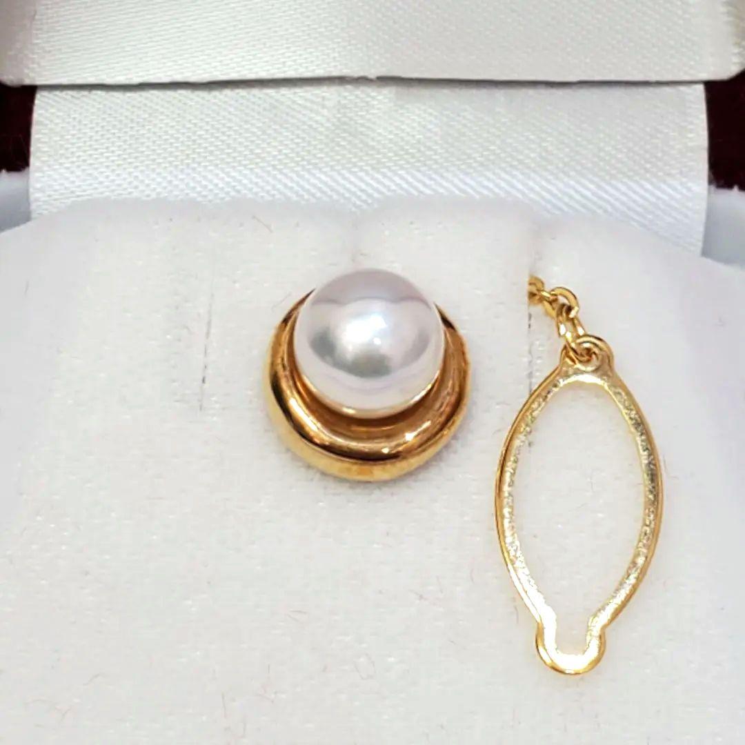 K18 あこや本真珠 8.2mm珠 タイピン ラペルピン タイタック