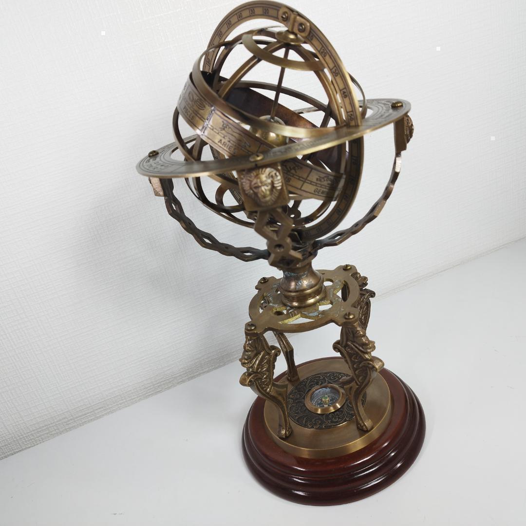 真鍮製星座地球儀球 アンティーク仕上げ ディスプレイ インテリア テー
