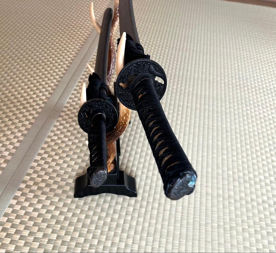 模造刀 日本刀と刀掛けセット 3点セット 居合道 ✨️鹿の角