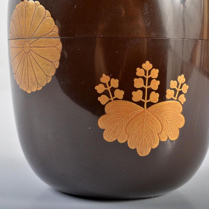 茶道具　塗師　松斎作　溜掻合　桐中棗　淡々斎書付箱　V　R4520