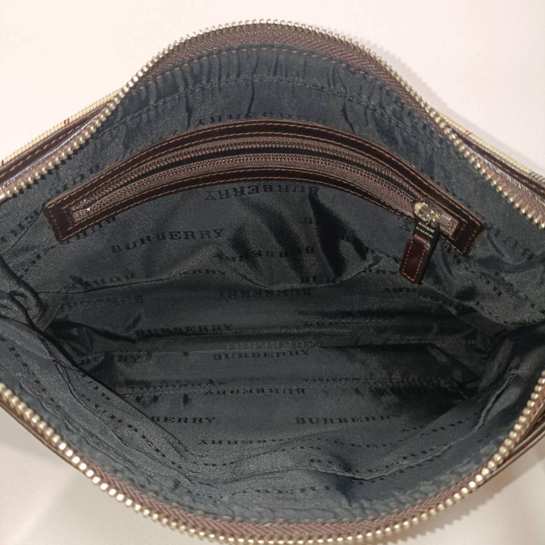 【美品】BURBERRY 人気 ノバチェック ショルダーバッグ キャンバスレザー