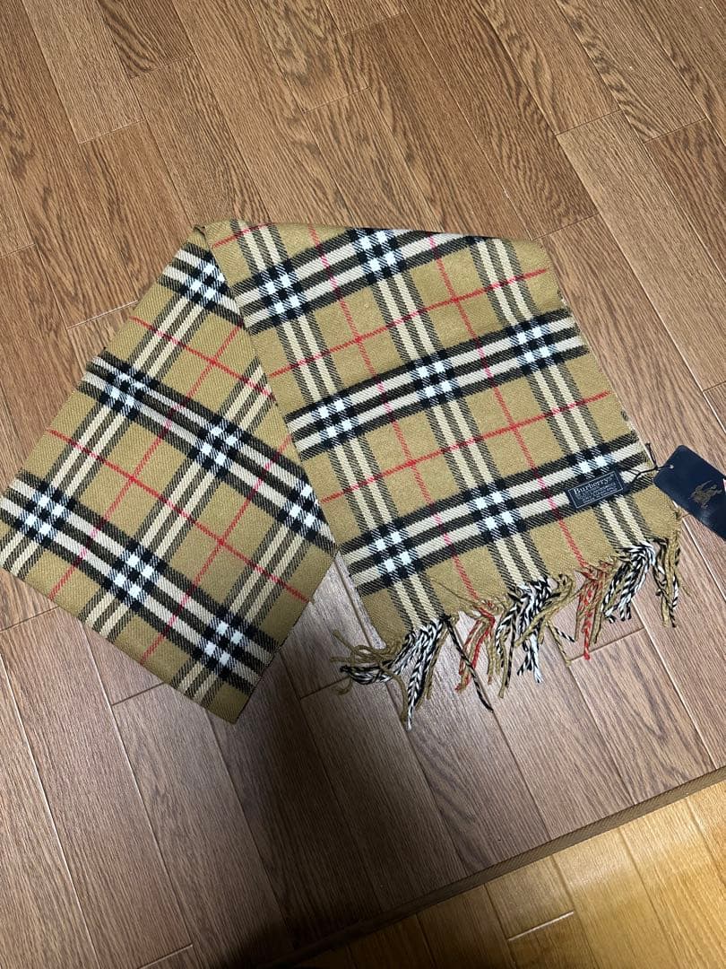 Burberryマフラー 新品 未使用 イングランド製 チェック タグ付き
