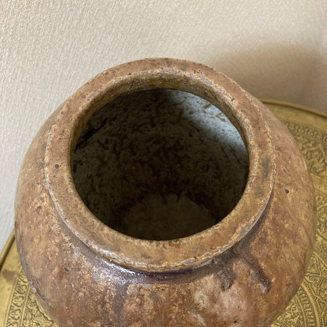 古壺　花瓶　飾り壺　大型〈検 常滑　信楽　三筋壺　自然釉　古越前　古丹波　種壺