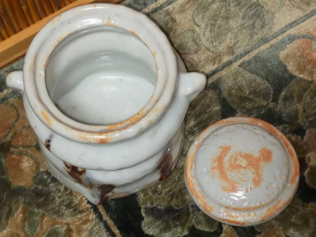 ♥美濃焼 志野 水指 曽我伯庵 共箱付き 骨董品 古玩