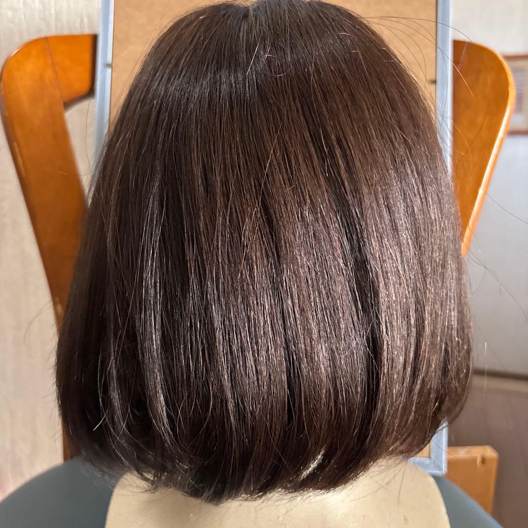 たこ　超美品　医療用　フルウィッグ　ダークブラウン ボブスタイル