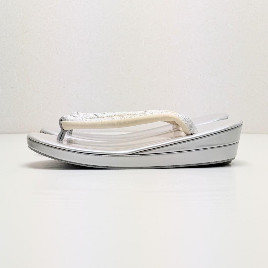 クラッチタイプ 草履バッグセット 銀 シルバー 帯地 フリーサイズ wrc