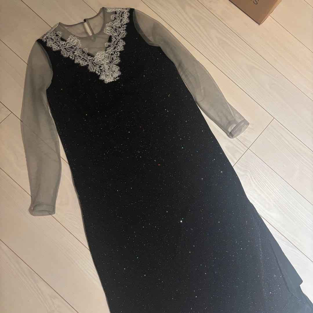 Leja ブラックレース オケージョンドレス　黒