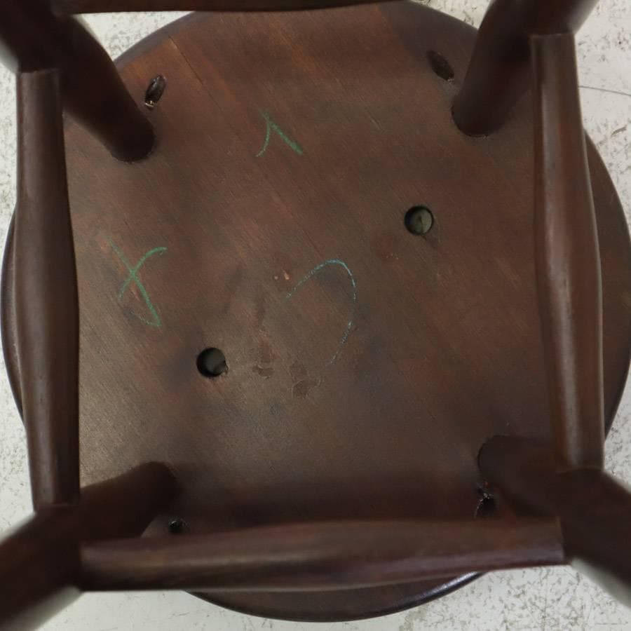 ルーマニア製 ハイスツール ビーチ材 ブラック PVCレザー 錨打ち 3