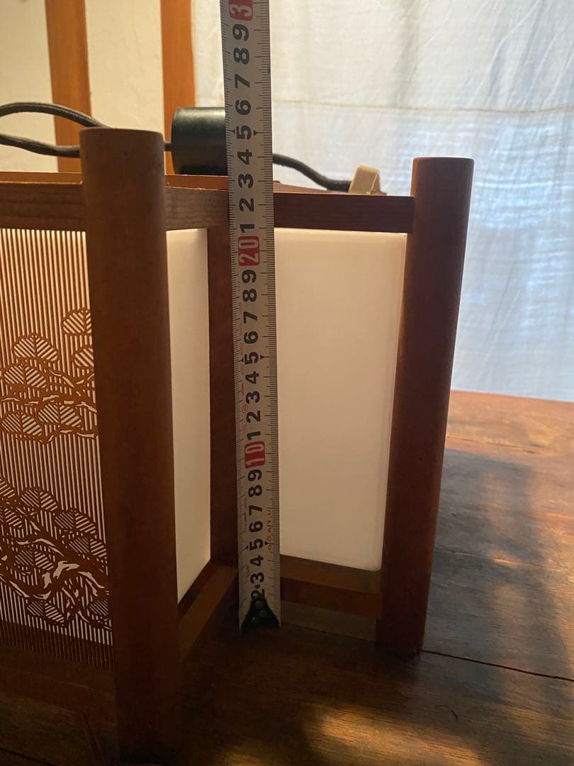 昭和レトロ 吊り下げ照明 乳白アクリル×格子細工 50cm角 E26×4灯の通販