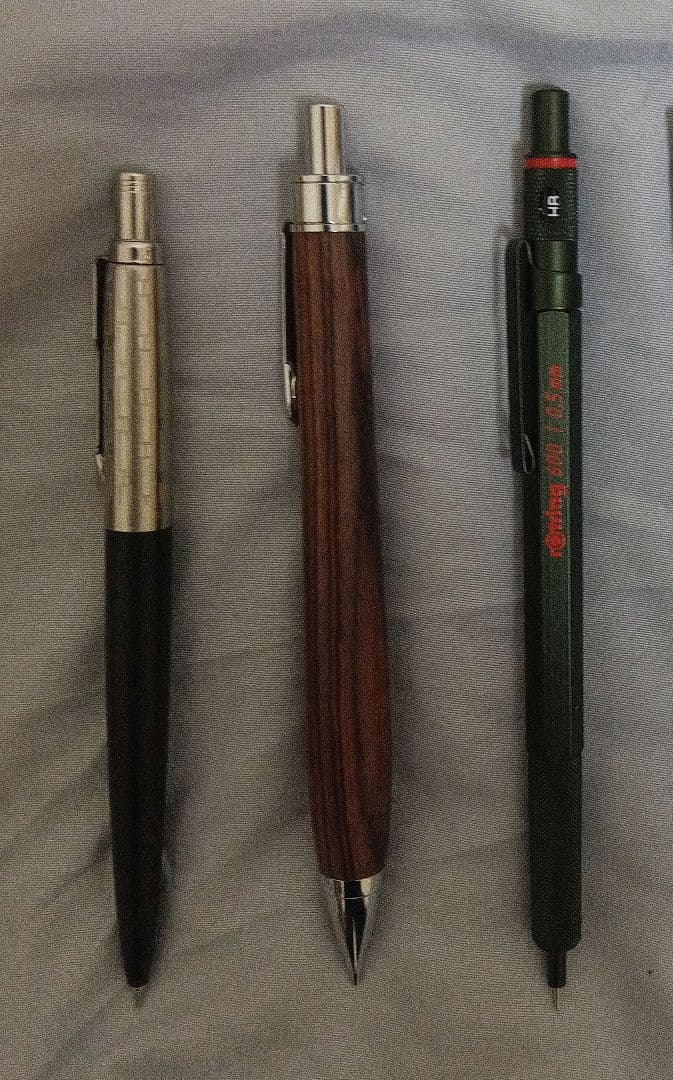 368ペン工房翌檜 特上 紅白 本花梨 瘤杢 木軸シャーペン ボールペン