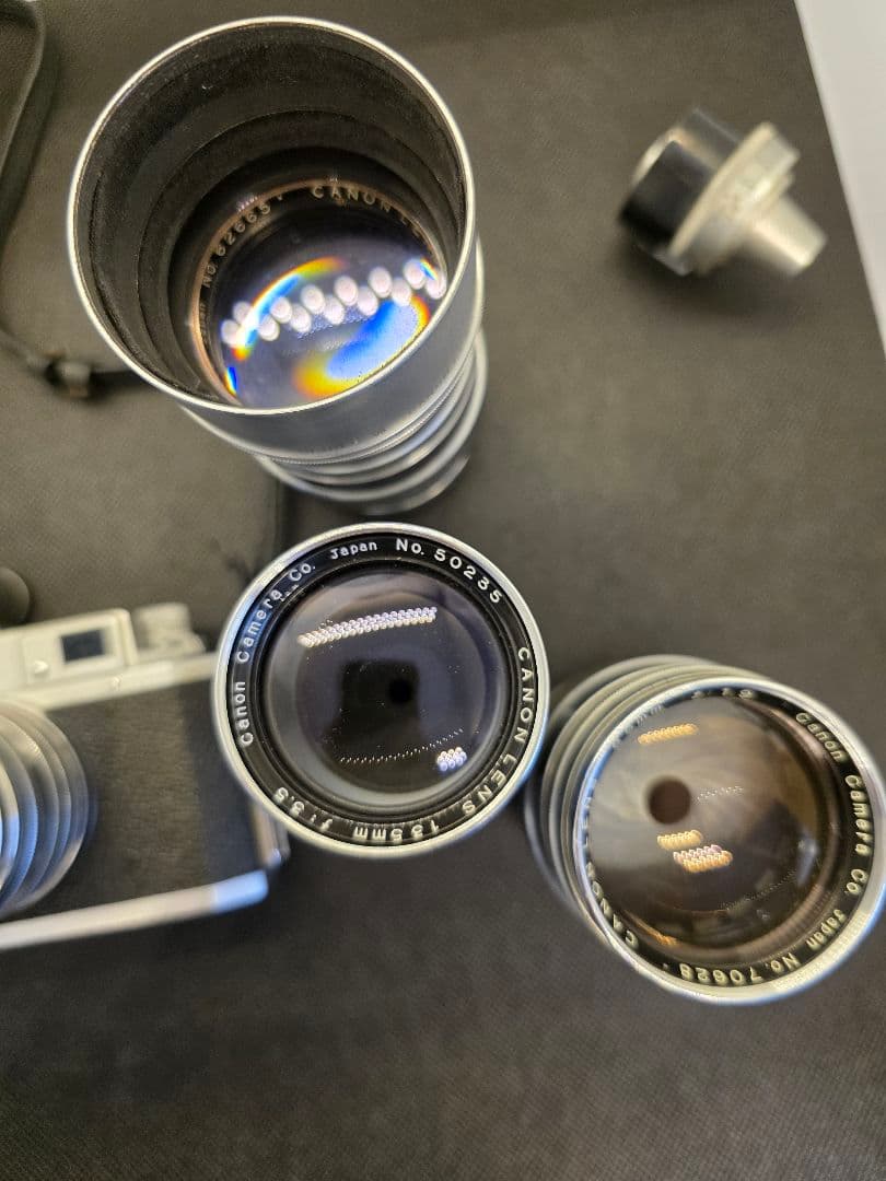 希少アンティークCanon カメラ レンズ4本 ファインダー2個付き