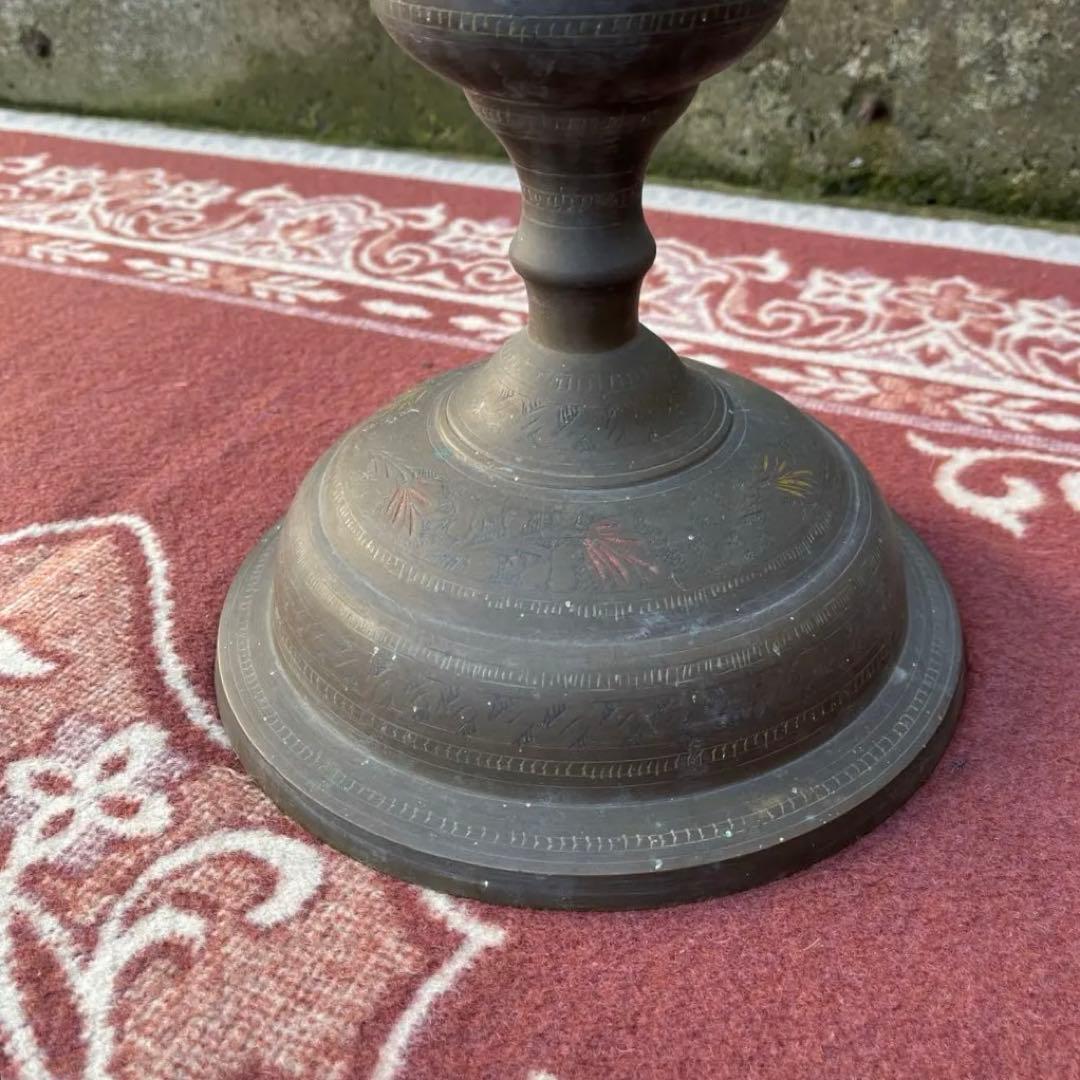 古雑貨アンティーク品◾️真鍮製 エスニックデザイン スタンドライト