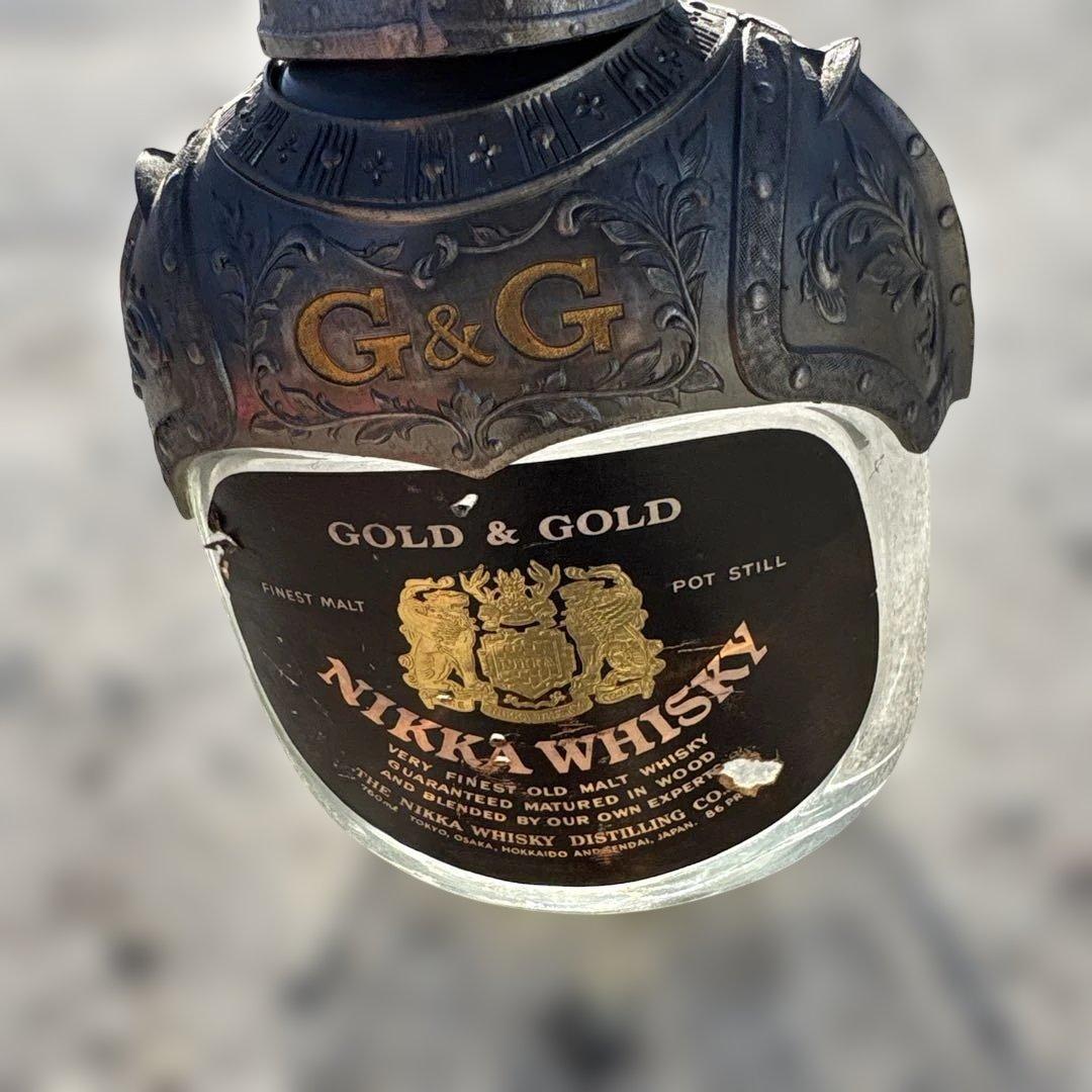 NIKKA WHISKY ゴールド＆ゴールド 750ml空ピン鎧兜 非売品