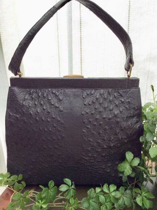 ドイツ製 ビンテージバッグ☆ オーストリッチ ブラックの通販はau PAY