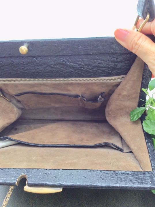 ドイツ製 ビンテージバッグ☆ オーストリッチ ブラックの通販はau PAY