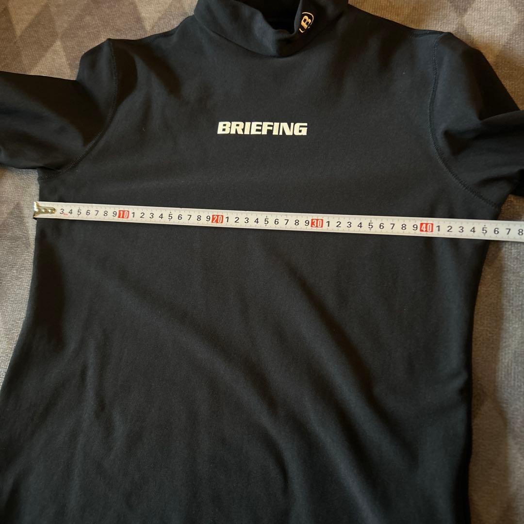 サイズMブリーフィング ゴルフ長袖モックネックシャツ 黒色