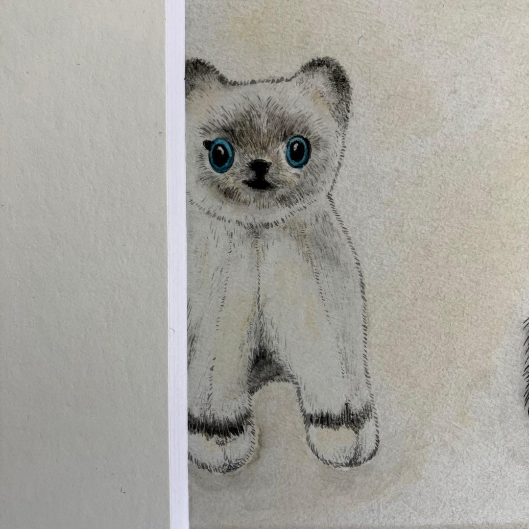 猫　サバトラ　ぬいぐるみ　マトリョーシカ　日本画　絵画　原画