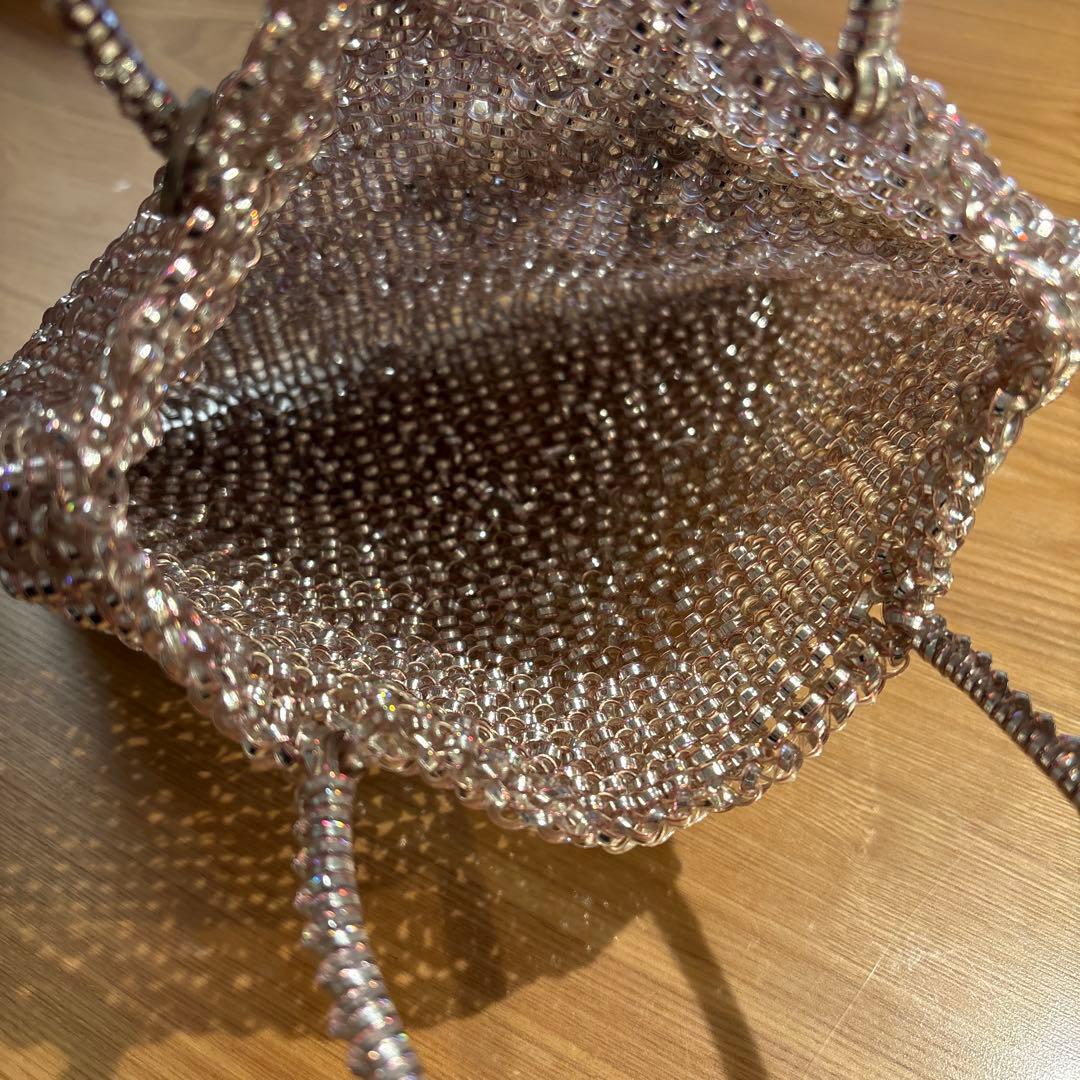 未使用☆ANTEPRIMA クリア・ピンク　ワイヤーバッグ　パールリボン