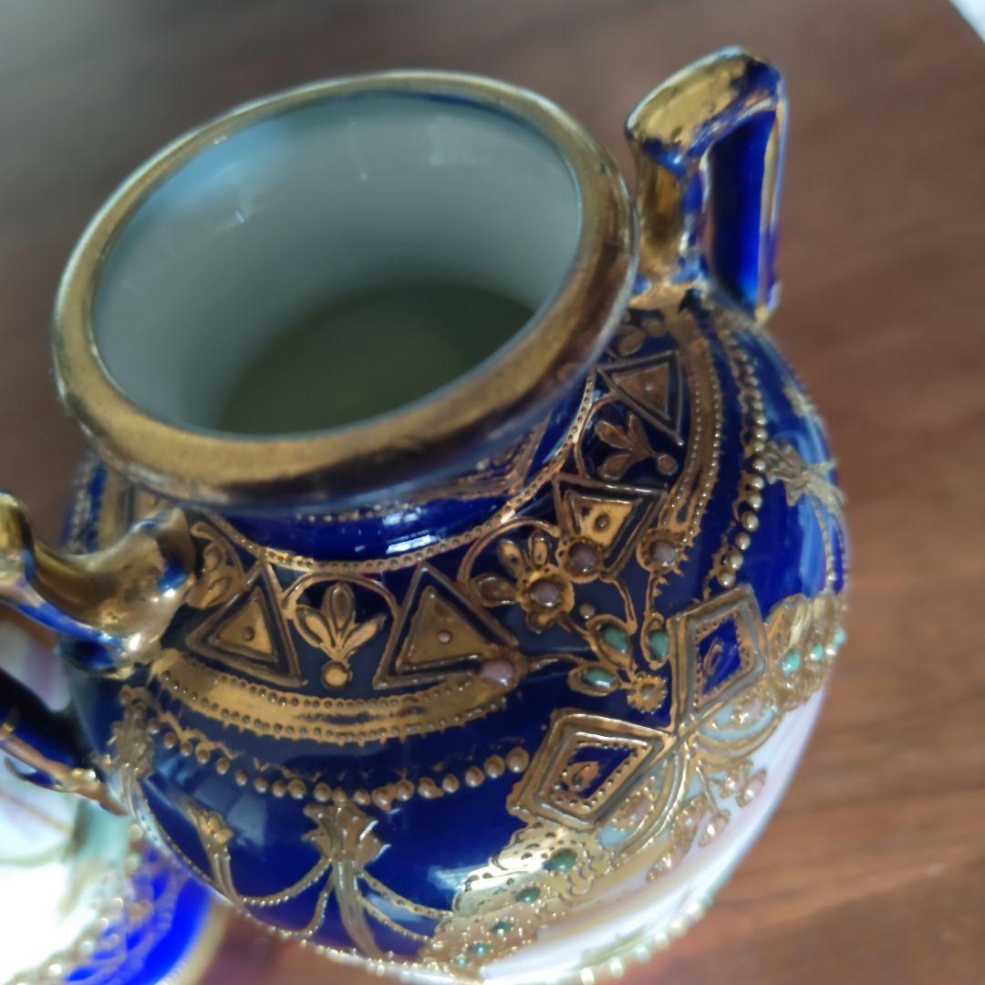 オールドノリタケ#アンティーク#食器#花瓶#コバルトブルー#金盛り