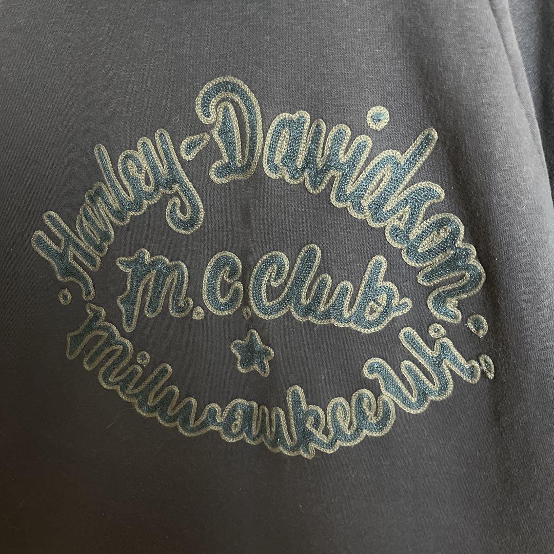 【激レア‼︎】ハーレーダビッドソン◎XL 刺繍 フルジップ パーカー D138