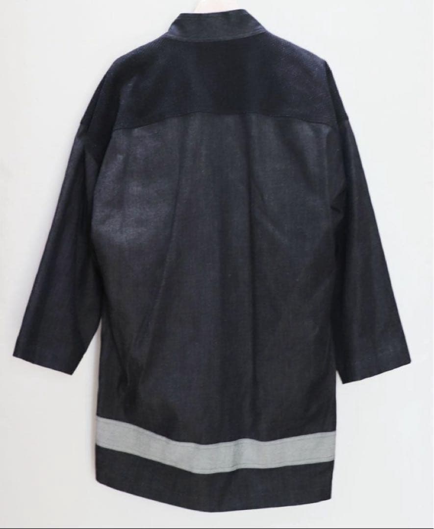 《坂本デニム》未使用 ストレッチ 江戸黒染めデニム火消し風半纏 ジャケット L