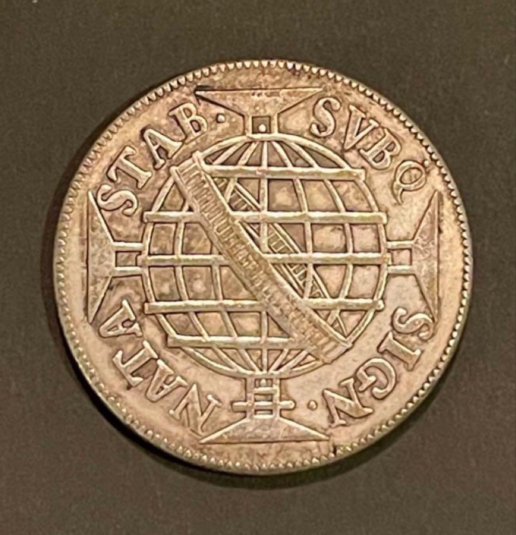 本物 植民地銀貨 1817年 ポルトガル640レイス 実測26.15g