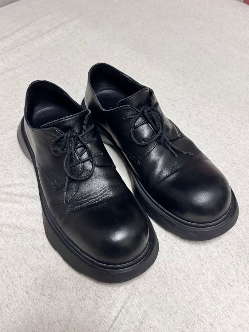 靴 acne studios LEATHER LACE-UP SHOES