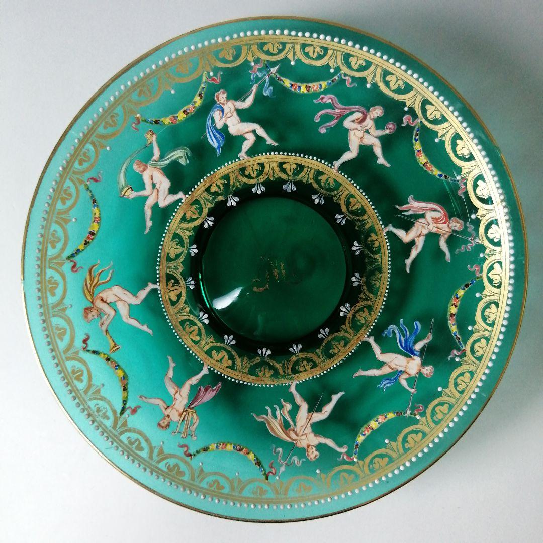 イタリア ベネチアングラス ヴェネツィア ムラノ エナメル彩 金彩 皿