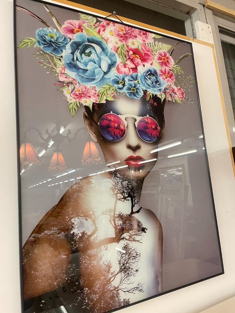 アートパネル　アート　絵画　絵　ポスター　壁掛け　女性　フラワー　グラフィック