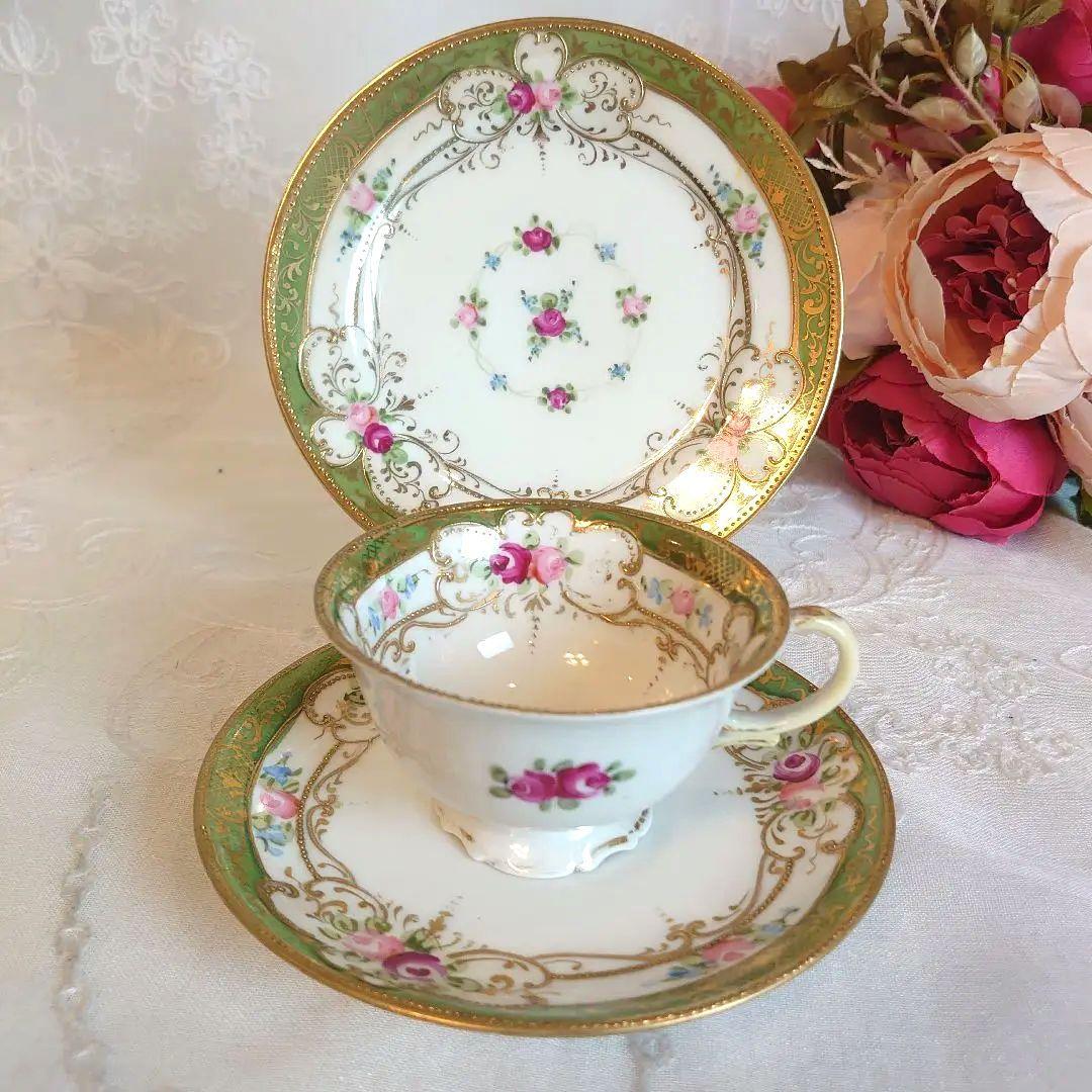 超豪華！オールドノリタケ金盛 湖畔の風景 カップ&ソーサ 1906年 初期