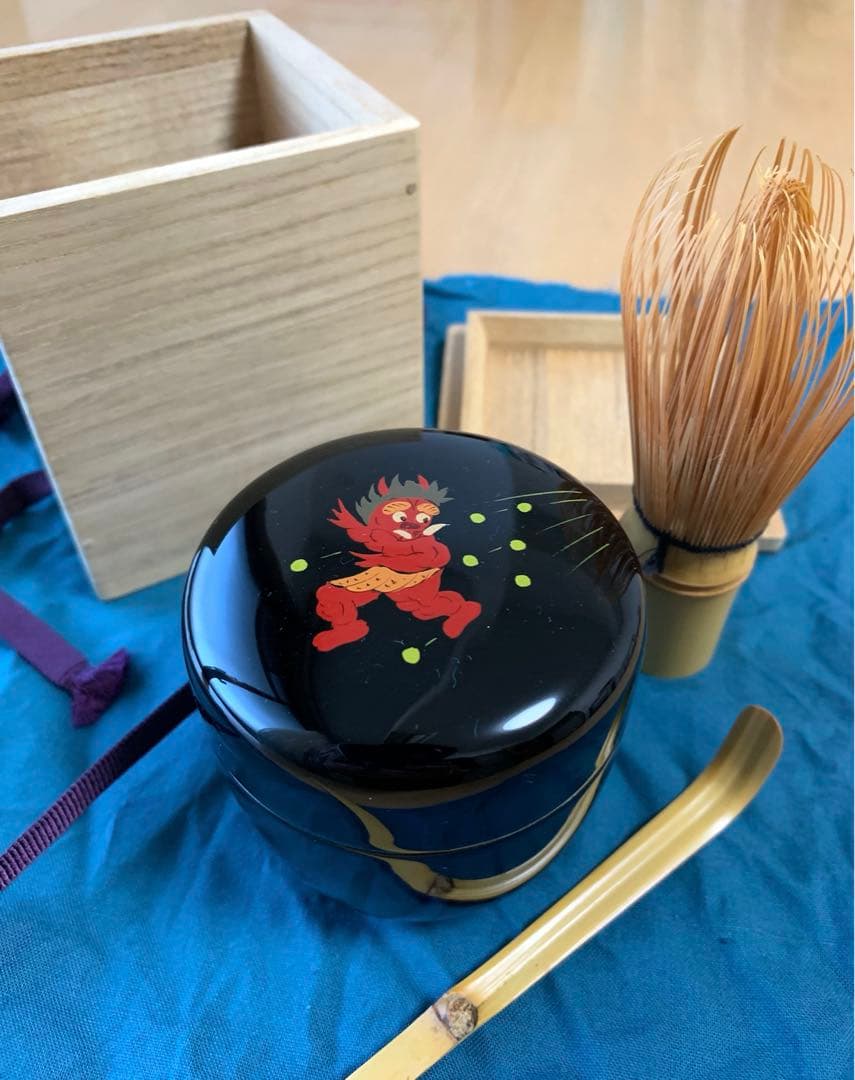 c666 寸胴茶器 﨔 翡翠蒔絵 中村宗悦 木箱 茶道具 古物 中棗 黒一閑 押