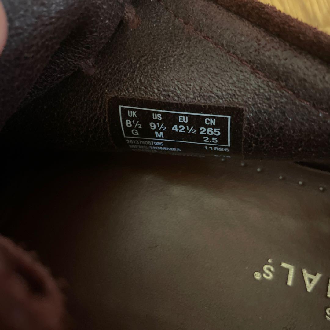 Clarks クラークス　ワラビー　ローカット　バーガンディ　UK8.5