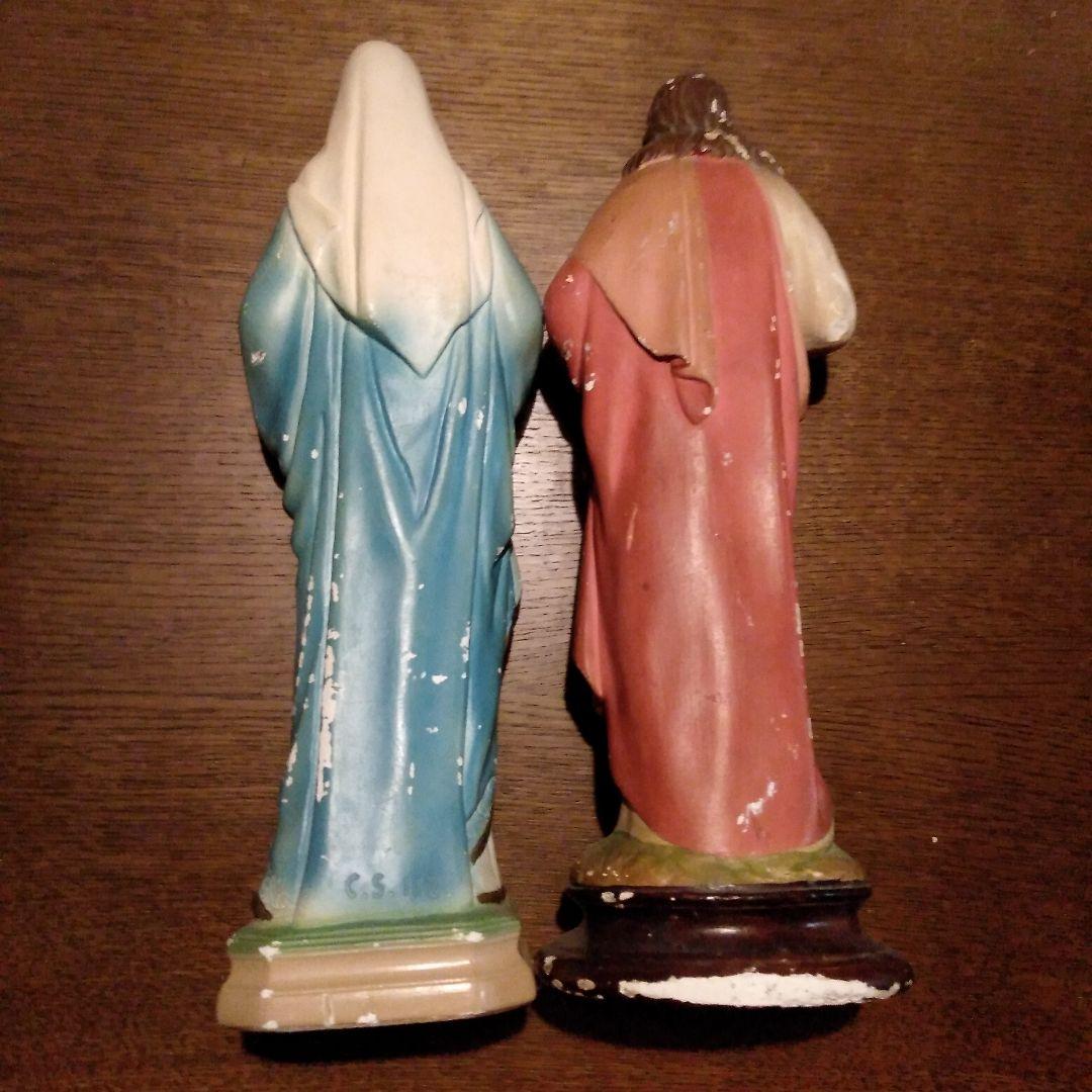 アンティーク〕リスト像＆マリア像 2体セット - メルカリ