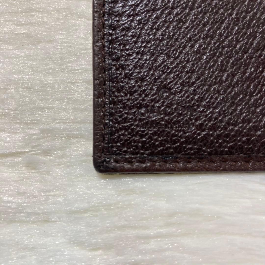 極美品 GUCCI グッチ 二つ折り 三つ折り キャンバス 茶色 財布 箱付き