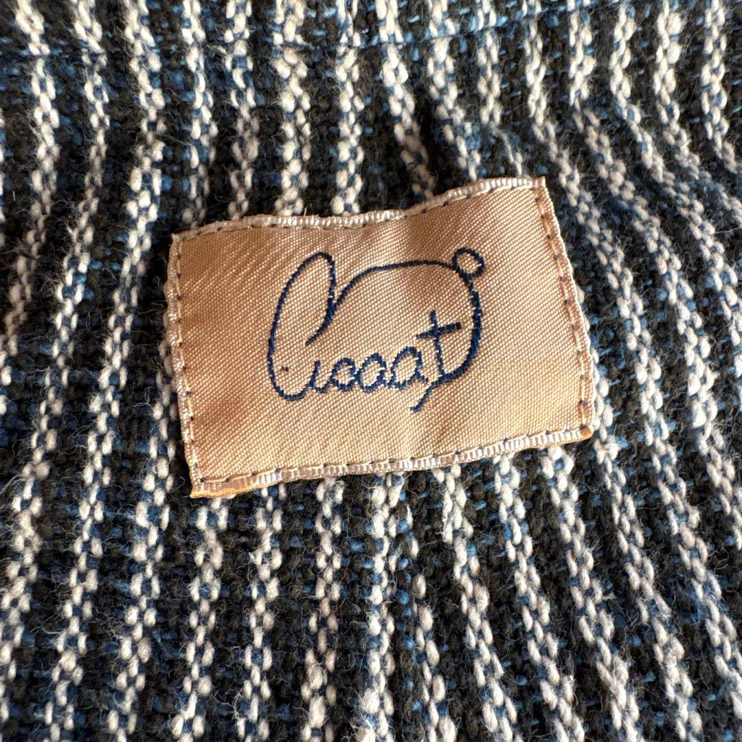 うさとの服 usaato ヘンプコットン 藍染めボーダー ストレートパンツ美