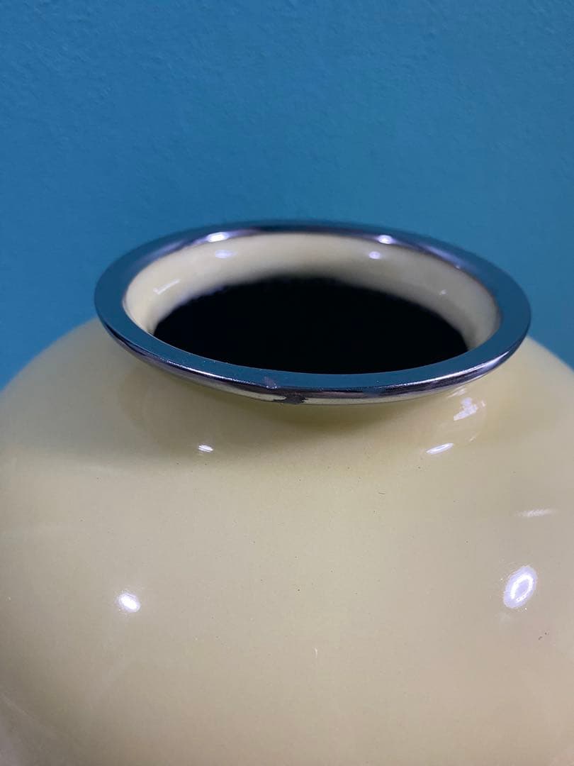 七宝焼花瓶 クリームカトレア 20cm