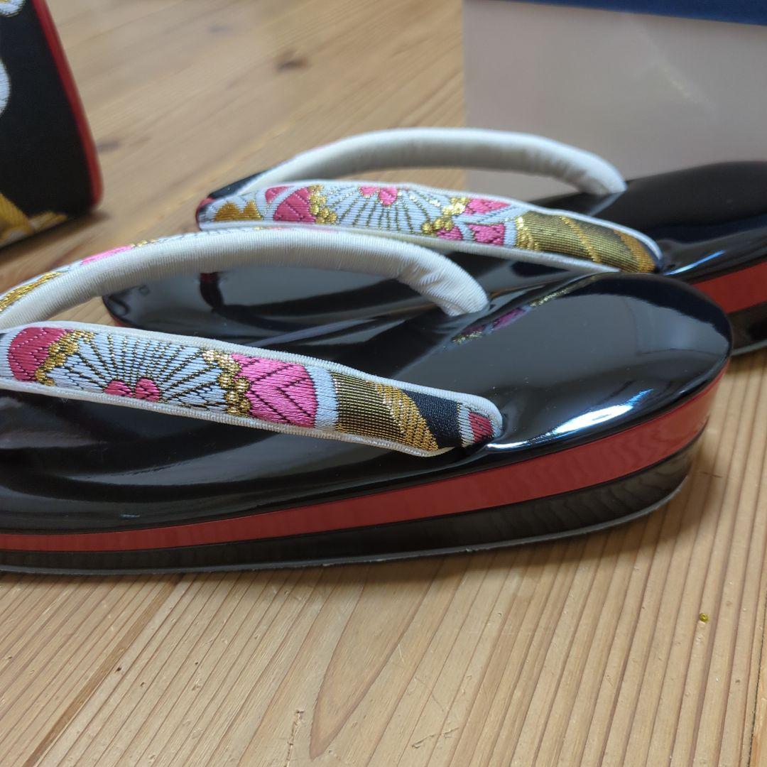 ✿大判花柄✿　成人式 草履 バッグ フェザーショール セット