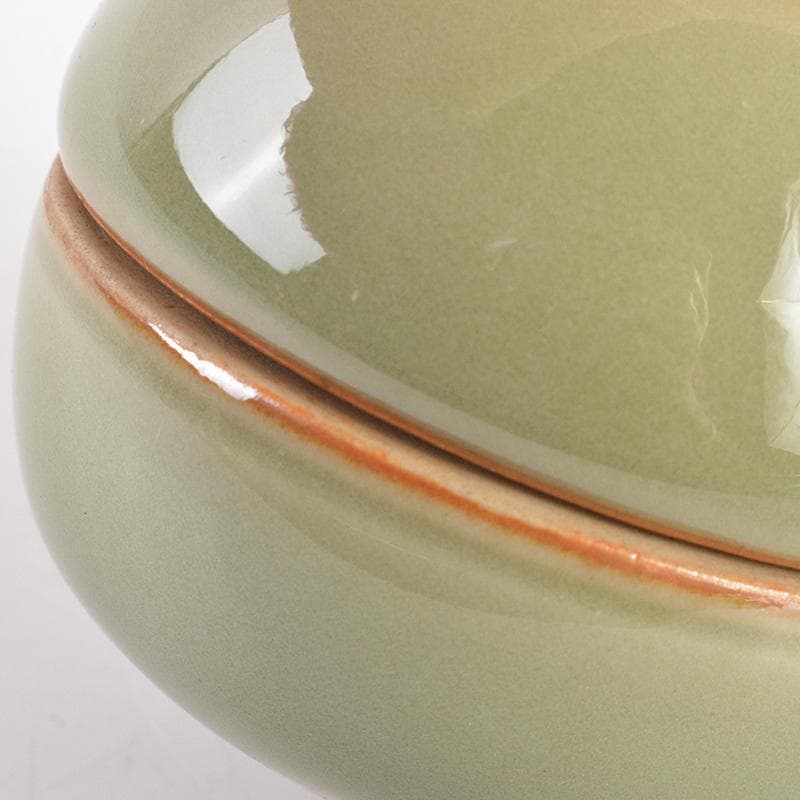 茶道具 諏訪蘇山作 青磁 牛 香合 共箱 M R7261