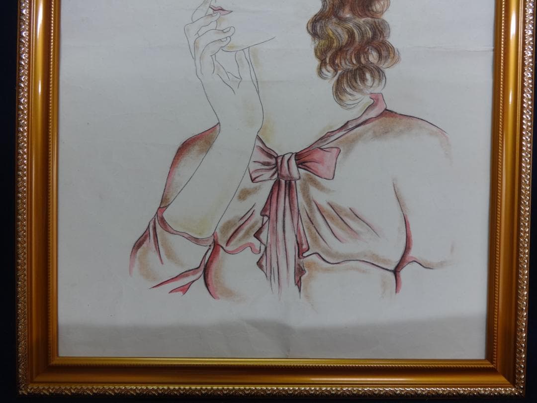 サ*バ様 藤田嗣治 乙女 肉筆・額装・油彩画・洋画・レオナール・フジタ