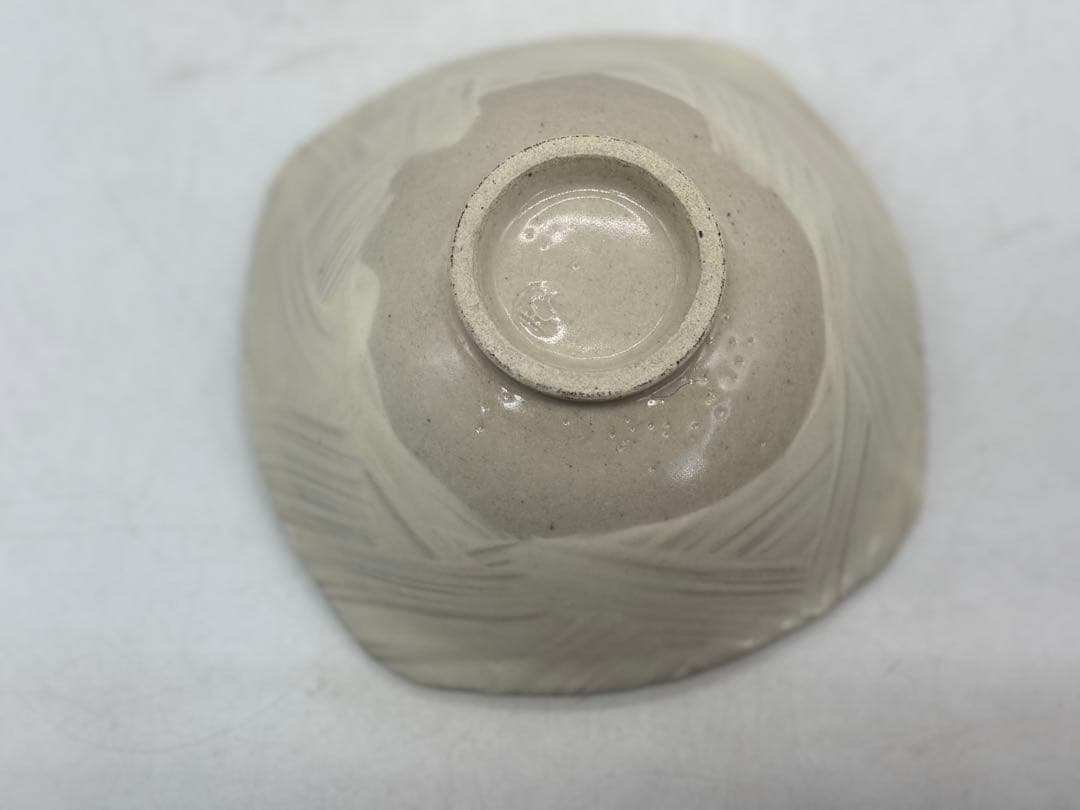 坂田甚内作　白釉角鉢3点　名人作　送料込み250605