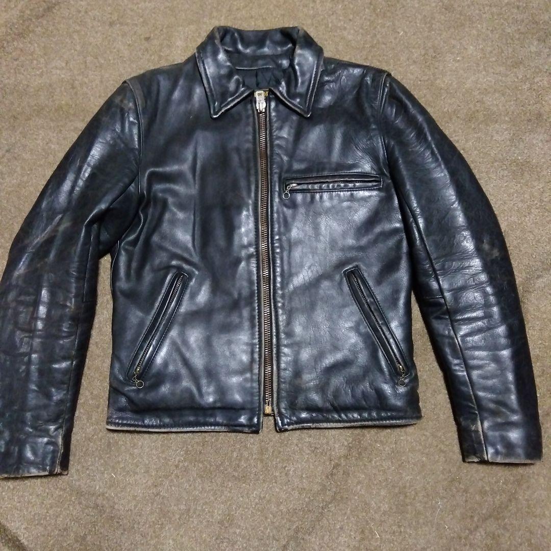 Schott 643EVS 襟付きシングルライダース ダークブラウン サイズ34