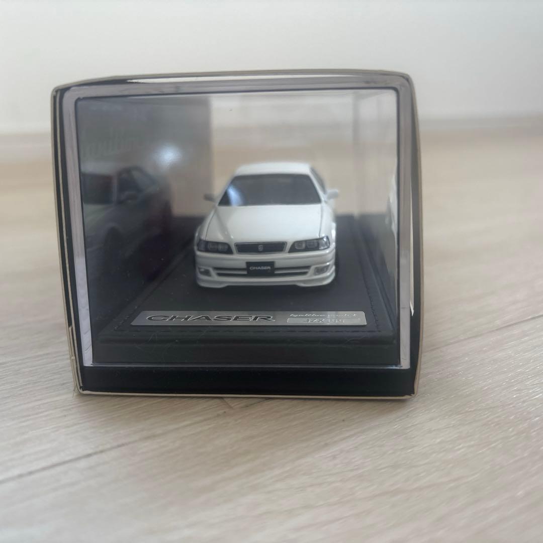 イグニッションモデル チェイサーツアラーV 1/43 ホワイト BBSホイール