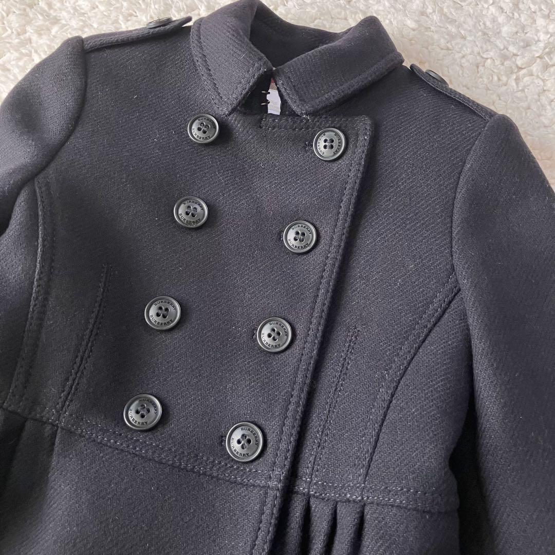 美品】バーバリー チルドレン カシミヤ&羊毛混 Pコート ノバチェック