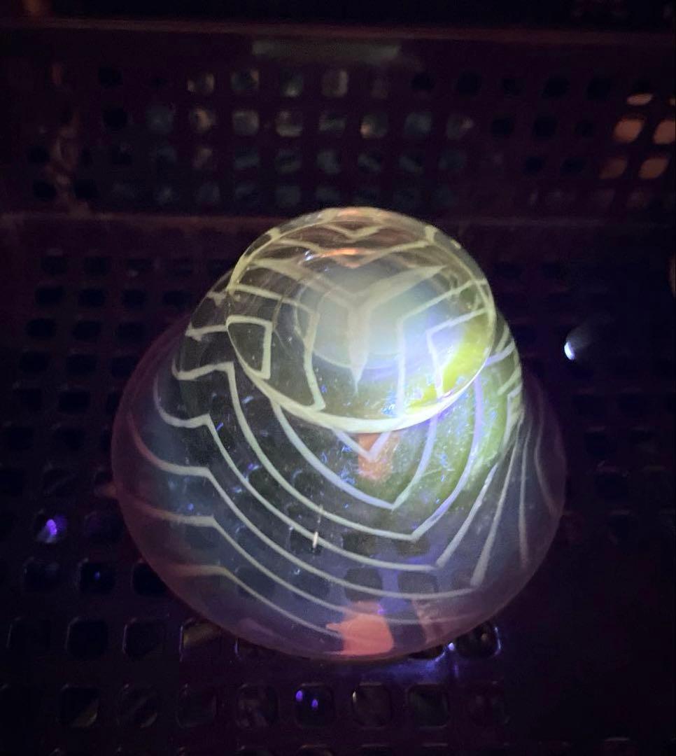 骨董 時代ガラス 超希少 金赤フチ 反り口 澤瀉紋 氷コップ 氷