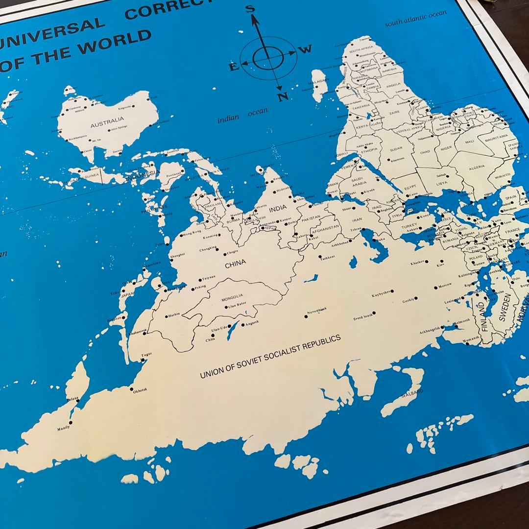 ビンテージ 70's 世界地図 ワールドマップ ポスター - メルカリ