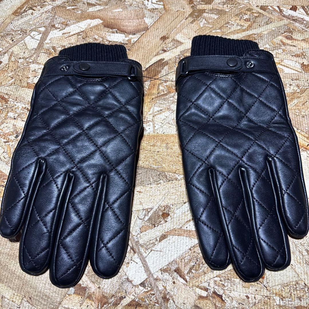 Barbour バブアー キルティング レザー 手袋 size L