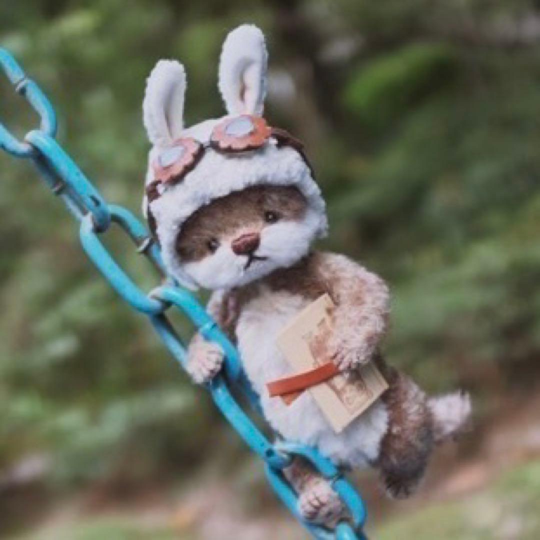 パイロットラッコさん 海外作家様 ぬいぐるみ ハンドメイド テディベア